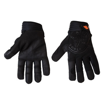 Klein Tools 40232 Extra Grip Wire Pulling Work Gloves with Thumb Reinforcements and Grip Patches - Black, Medium