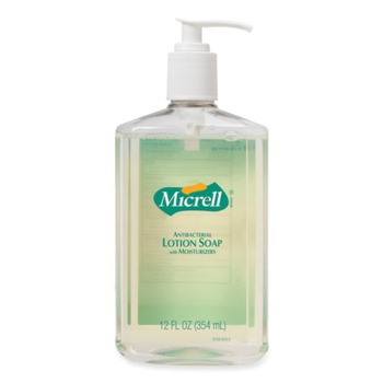 MICRELL 9759-12 Antibacterial Lotion Soap, Light Scent, 12 Oz Pump Bottle