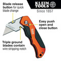 Knives | Klein Tools 44131 Heavy Duty Folding Utility Knife image number 1