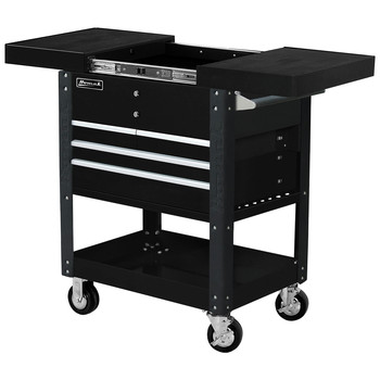 Homak BK06043500 35 in. 4-Drawer Slide Top Cart - Black