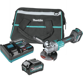 BKT 509919 | Makita GAG04M1 40V max XGT Brushless Lithium-Ion 4-1/2 in./5 in. Cordless Angle Grinder Kit with Electric Brake and AWS (4 Ah)