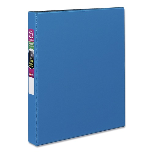 Friends and Family Sale - Save up to $60 off | Avery 27251 Durable 1 in. Capacity 11 in. x 8.5 in. 3 Ring Non-View Binder with DuraHinge and Slant Rings - Blue image number 0