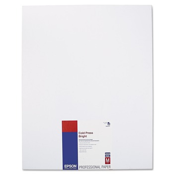 Epson S042311 21 mil 17 in. x 22 in. Textured Matte Cold Press Bright Fine Art Paper - White (25/Pack)