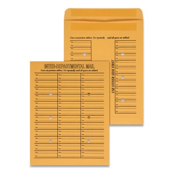 Universal UNV63570 Trade Size 97 10 in. x 13 in. Deluxe Interoffice Press and Seal Envelopes - Brown Kraft (100/Box)