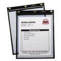 C-Line 50912 Heavy Duty Super Heavyweight Plus 9 in. x 12 in. Stitched Shop Ticket Holders - Black (15/Box) image number 1