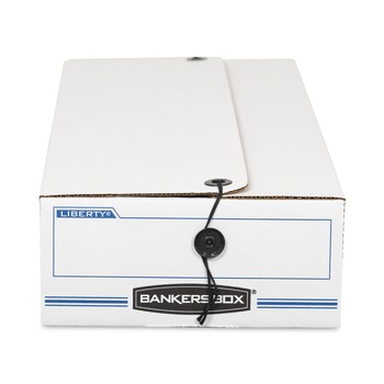Bankers Box 00003 6.25 in. x 24 in. x 4.5 in. Liberty Check and Form Boxes - White/Blue (12/Carton)