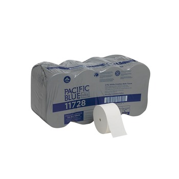TOILET PAPER | Georgia Pacific Professional 11728 Pacific Blue Ultra Coreless Septic Safe 2-Ply Toilet Paper - White (1700 Sheets/Roll 24 Rolls/Carton)