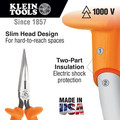 Pliers | Klein Tools D203-6-INS 6 in. Insulated Long Nose Pliers image number 1