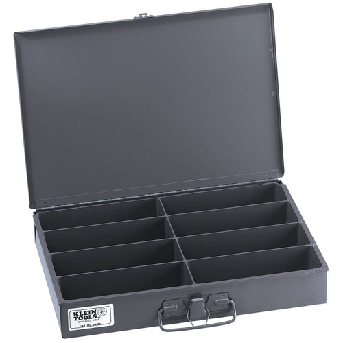 Cases and Bags | Klein Tools 54436 9.75 in. x 13.313 in. x 2 in. 8 Compartment Storage Box - Mid-Size image number 0