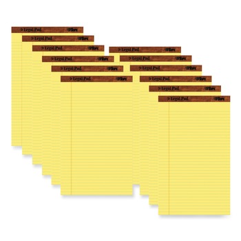 TOPS 7572 The Legal Pad 50 Sheet 8.5 in. x 14 in. Wide/Legal Rule Perforated Pads - Canary Yellow (1 Dozen)