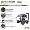 Simpson 65203 4000 PSI 3.5 GPM Direct Drive Medium Roll Cage Professional Gas Pressure Washer with AAA Pump image number 13
