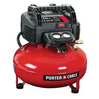 PORTABLE AIR COMPRESSORS | Porter-Cable C2002-ECOM 0.8 HP 6 Gallon Oil-Free Pancake Air Compressor