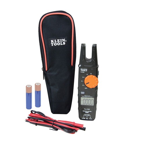 Measuring Tools | Klein Tools CL360 200 Amp AC Auto-Ranging Open Jaw Fork Current Meter Electrical Tester image number 0