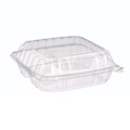  | Dart C90PST3 8-1/4 in. ClearSeal Hinged-Lid Plastic Containers - Clear (125/Pack) image number 0