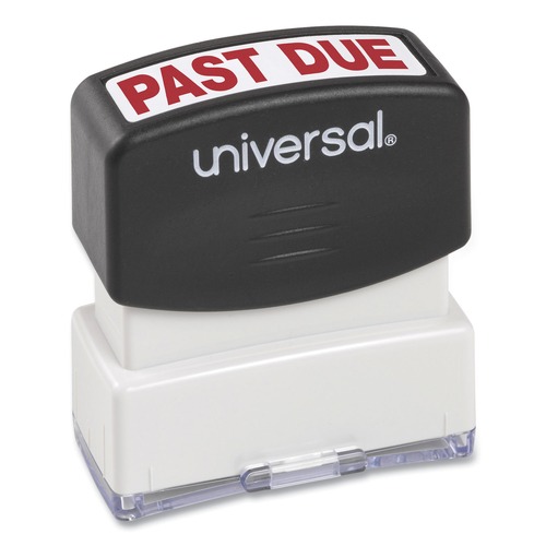 New Arrivals | Universal UNV10063 PAST DUE Pre-Inked One-Color, Message Stamp - Red image number 0