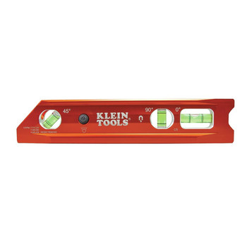 Klein Tools 935RBLT Water/Impact Resistant Lighted Torpedo Level with Magnet, 3 Vials and V-Groove