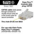 Klein Tools VDV826-702 50-Piece Pass-Thru RJ45/ CAT5e Modular Data Plug Connector Set image number 1