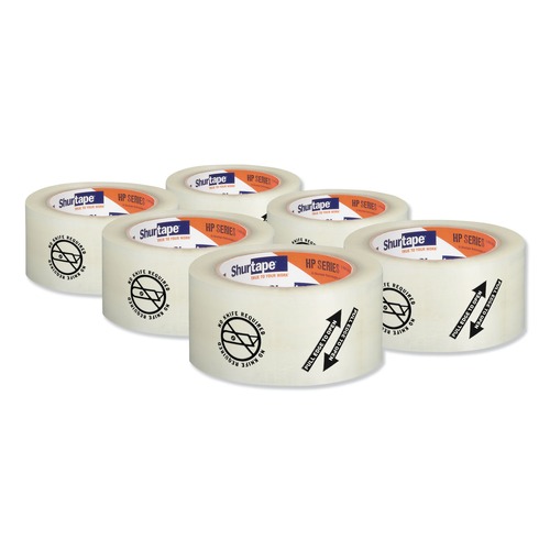 Duck 242762 Heavy Duty 2.08 in. x 110 Yards Folded Edge Packing Tape Rolls - Clear (6-Piece/Pack) image number 0