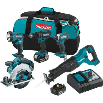 COMBO KITS | Factory Reconditioned Makita XT505-R 18V LXT 3.0 Ah Cordless Lithium-Ion 5-Piece Combo Kit