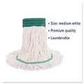Mops | Boardwalk BWK502WHEA Cotton/ Synthetic Fiber Super Loop Wet Mop Head - Medium, White image number 5