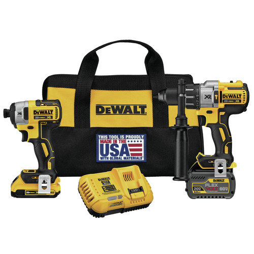 Dewalt Dck299d1t1 Flexvolt 20v Max Cordless Lithium Ion Hammer Drill And Impact Driver Combo Kit With 2 Batteries Tyler Tool