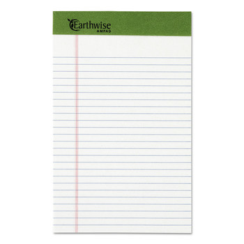 Ampad 20-152R Earthwise By Oxford Writing Pad, Narrow Rule, 5 X 8, White, 50 Sheets, Dozen