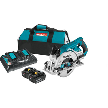 LIMITED TIME DISCOUNTS | Makita XSR01PT 18V X2 (36V) LXT Brushless Lithium-Ion 7-1/4 in. Cordless Rear Handle Circular Saw Kit with 2 Batteries (5 Ah)