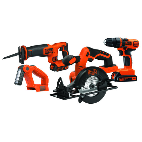 Black & Decker BD4KITCDCRL | 20V MAX 1.5 Ah Cordless Lithium-Ion 4-Tool Combo Kit | Black & Decker 20 V MAX 4-Tool Combo Kit - Li-Ion 1.5 Ah