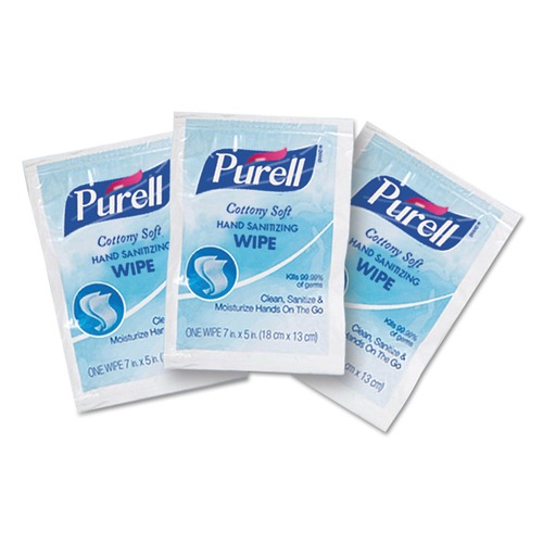Hand Wipes | PURELL 9026-1M 5 in. x 7 in. Cottony Soft Individually Wrapped Sanitizing Hand Wipes (1000/Carton) image number 0