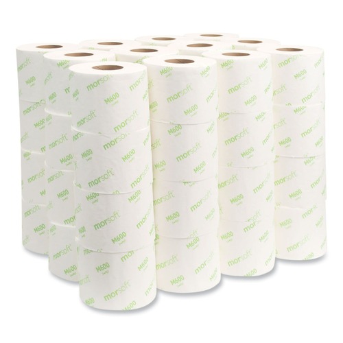 Morcon Paper M600 3.9 in. x 4 in. 2-Ply, Septic Safe, Morsoft Controlled Bath Tissue - White (48/Carton) image number 0