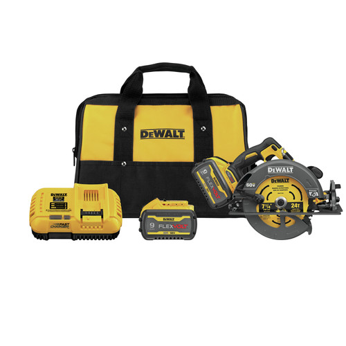 Dewalt DCS578X2 FLEXVOLT 60V MAX Brushless Lithium-Ion 7-1/4 in. Cordless Circular Saw Kit with Brake and (2) 9 Ah Batteries image number 0
