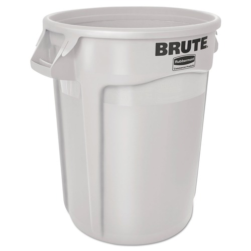 Waste Cans | Rubbermaid Commercial FG261000WHT 10-Gallon Round Brute Container (White) image number 0