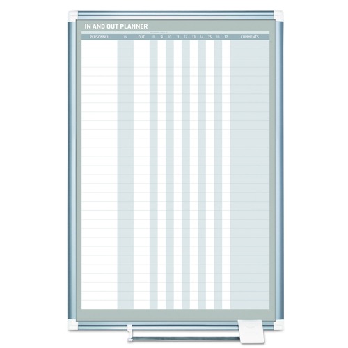 MasterVision GA02109830 24 in. x 36 in. In-Out Magnetic Dry Erase Board - Silver Frame image number 0