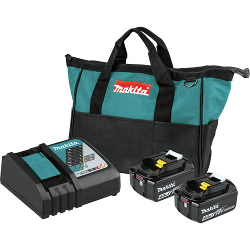 Makita BL1840BDC2 18V LXT Lithium-Ion Battery and Rapid Optimum Charger Starter Pack (4 Ah) image number 0