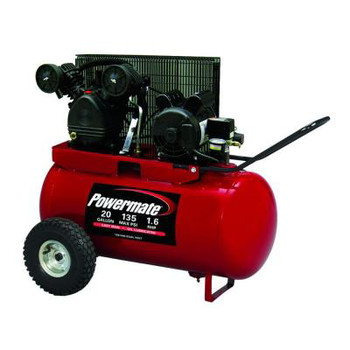 PRODUCTS | Powermate 1.6 HP 20 Gallon Oil-Lube Horizontal Dolly Air Compressor