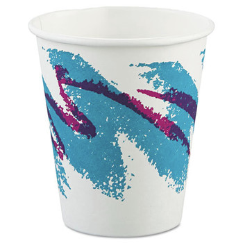 Dart 376JZ-00055 6 oz. Jazz Paper Hot Cups - White/Green/Purple (1000/Carton)
