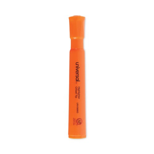 Universal UNV08863 Fluorescent Ink, Chisel Tip Desk Highlighters - Orange (1 Dozen) image number 0