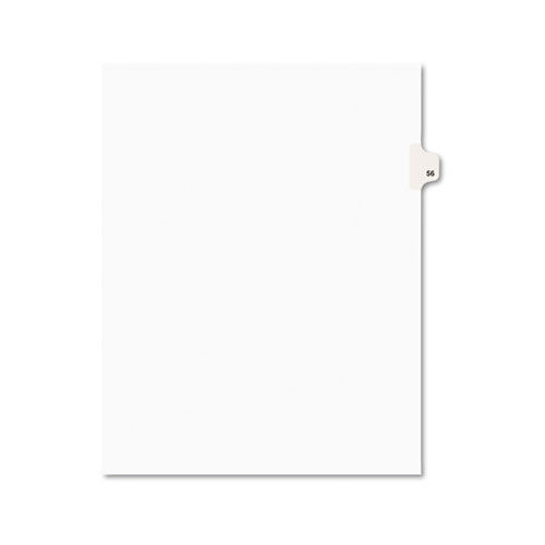 New Arrivals | Avery 01056 11 in. x 8.5 in. 10-Tab 56 Tab Titles Avery Style Preprinted Legal Exhibit Side Tab Index Dividers - White (25-Piece/Pack) image number 0