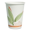 Dart 412RCN-J8484 12 oz. Bare Eco-Forward Recycled Content PCF Paper Hot Cups - Green/White/Beige (1000/Carton) image number 0