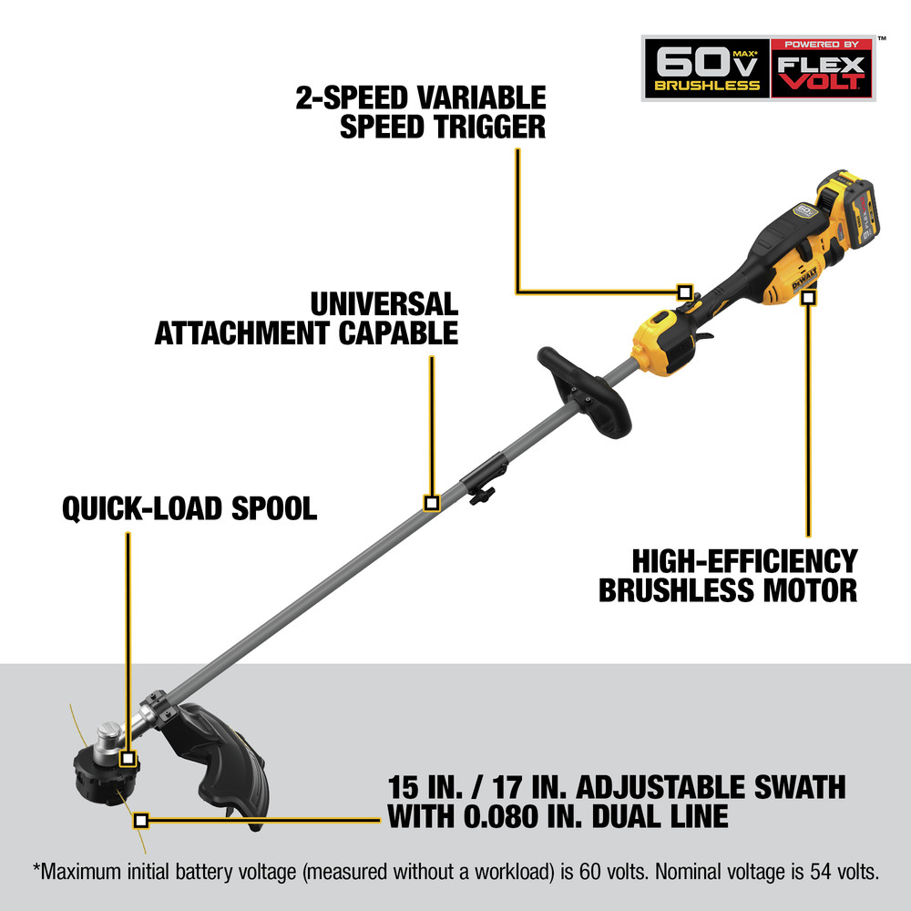 Dewalt DCST972X1 60V MAX Brushless LithiumIon 17 in. Cordless String