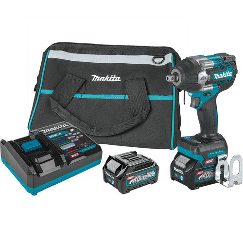 Makita GWT08D 40V Max XGT Brushless Lithium-Ion Cordless 4-Speed Mid-Torque 1/2 in. Sq. Drive Impact Wrench Kit with Detent Anvil and 2 Batteries (2.5 Ah) image number 0
