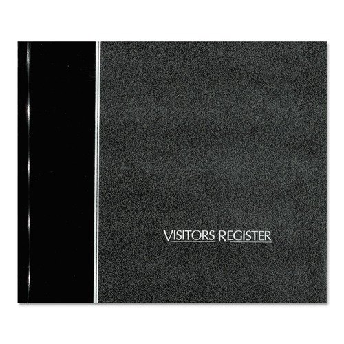 National 57802 Hardcover Visitor Register Book, Black Cover, 9.78 X 8.5 Sheets, 128 Sheets/book image number 0