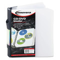 Innovera IVR39300 Cd/dvd Three-Ring Refillable Binder, Holds 90 Discs, Midnight Blue/clear image number 0