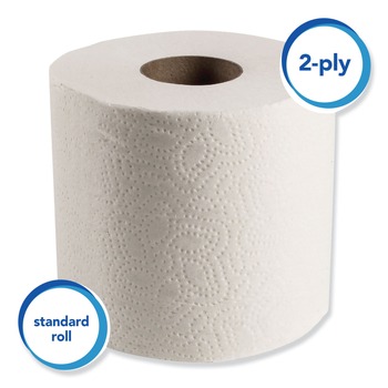 Scott 4460 Essential 2-Ply Septic Safe Standard Bathroom Tissue - White (550 Sheets/Roll)