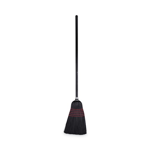 Brooms | Boardwalk BWK930BP Flag Tipped Poly Bristle 57 - 58-1/2 in. Lobby Brooms - Black (12/Carton) image number 0