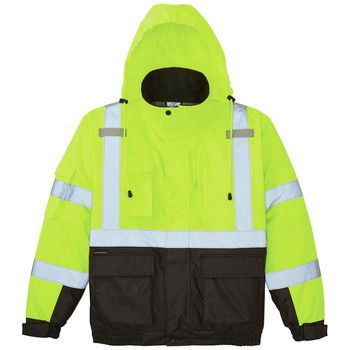 Klein Tools 60380 Reflective Winter Bomber Jacket - X-Large, High-Visibility Yellow/Black