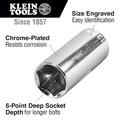 Klein Tools 65716 3/8 in. Drive 3/4 in. Deep 6-Point Socket image number 1