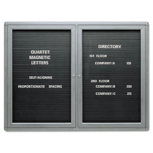 New Arrivals | Quartet 2964LM Enclosed Graphite Aluminum Frame 48 in. x 36 in. Magnetic Directory - Black image number 0