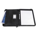 Universal UNV32665 10-3/4 in. x 13-1/8 in., Leather Textured Zippered PadFolio with Tablet Pocket - Black image number 1