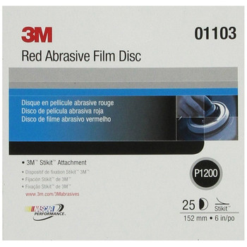 3M 1103 6 in. P1200 Red Abrasive Stikit Disc (25-Pack)